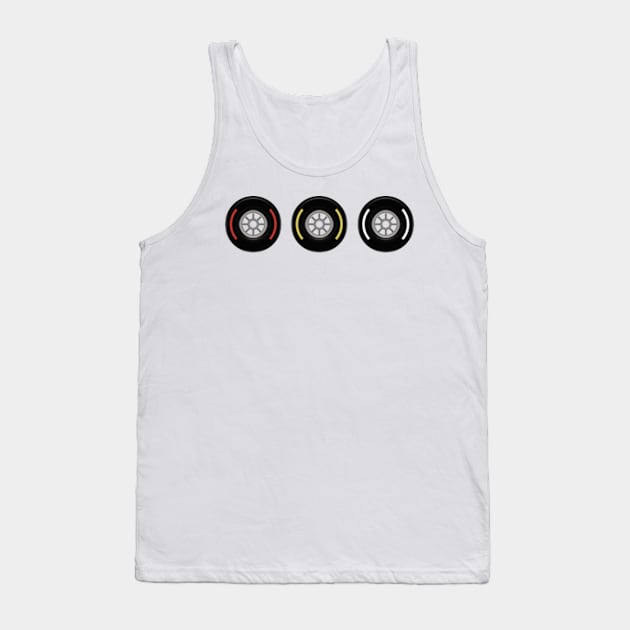 Soft, Medium and Hard Tyres - F1 Tyre Compounds Tank Top by GreazyL